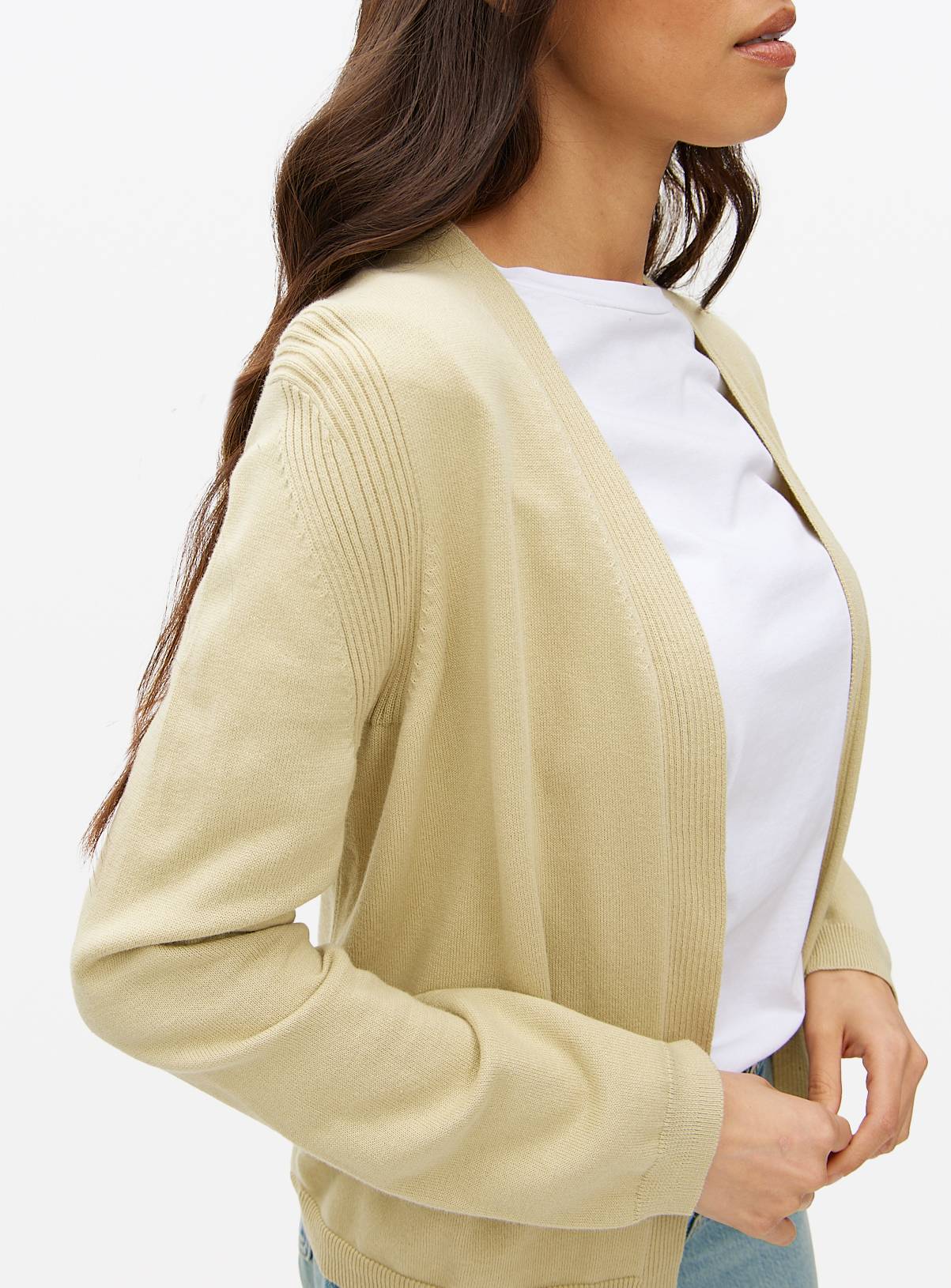 Light Khaki Core Cropped Cardigan 20 - Image 1